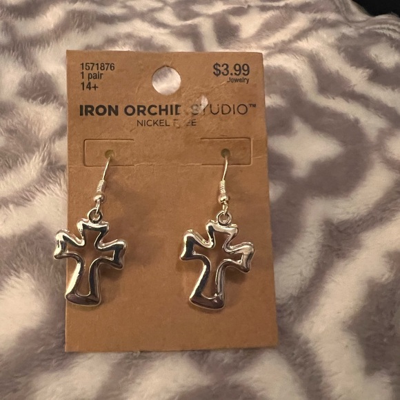 Jewelry Iron Orchid Studio Silver Cross Earrings Poshmark